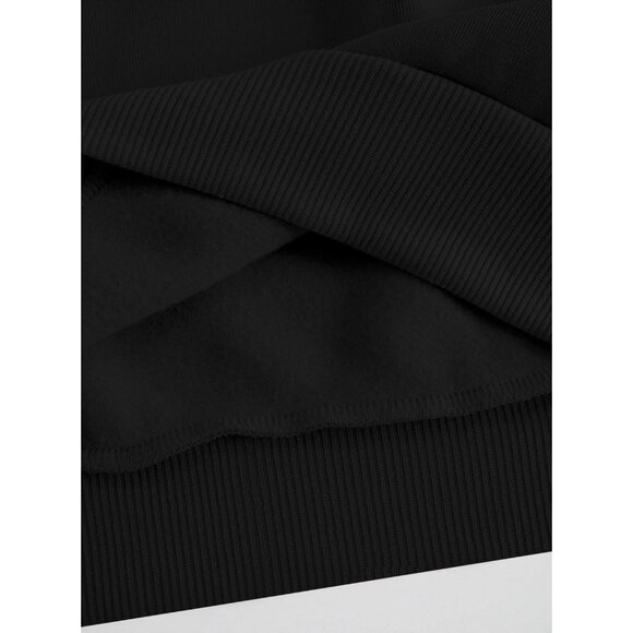 ⚡Women Black Imported Graphic Crewneck Casual Long Sleeve Pullover Sweatshirt - Picture 4 of 5